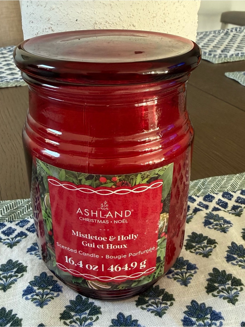 16oz Ashland Christmas Mistletoe & Holly Holiday Red Scented Candle Noel Seasona